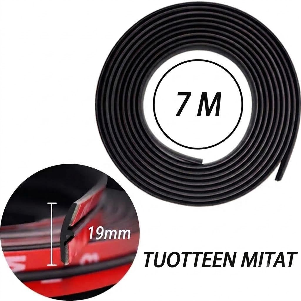 Leikattava auton kuminen tiivistenauha