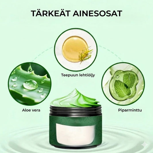 Kosteuttava jalkavoide teepuuöljyllä ja aloe veralla - Kuiville jaloille
