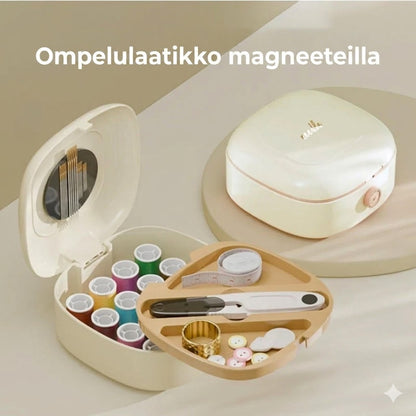 Kaksikerroksinen magneettinen ompelusetti – Ylellinen ompelulaatikko langalla ja neuloilla