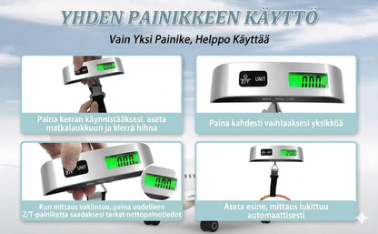 Kannettava matkalaukkuvaaka LCD-näytöllä