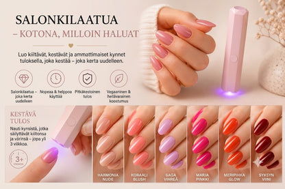 SalonPen – 3-in-1 kynsilakkakynä (UV-lampulla) – 6 kpl pakkaus