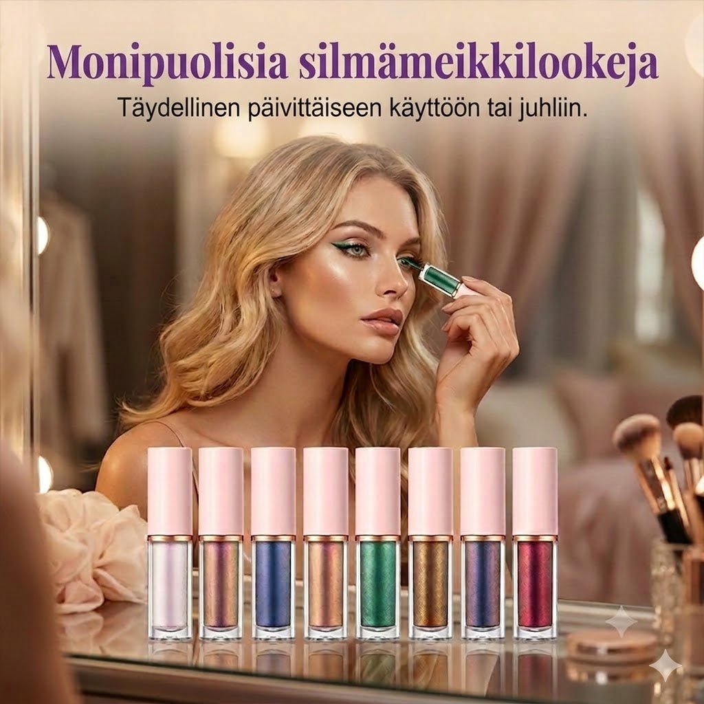 ✨ 8-osainen nestemäinen glitter-silmänrajauskynäsetti