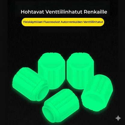 Pimeässä hohtavat venttiilinhatut - Hohtavat - Polkupyörään, autoon ja moottoripyörään