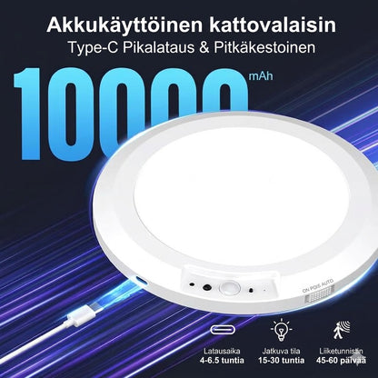 Ladattava kattovalaisin liiketunnistimella - Langaton - Sisältää kaukosäätimen
