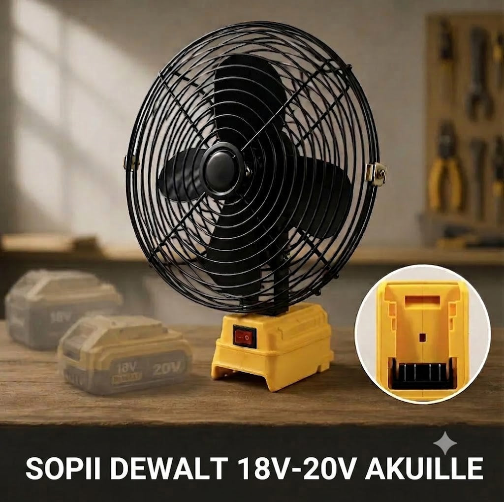 Kannettava tuuletin työkalun akulla