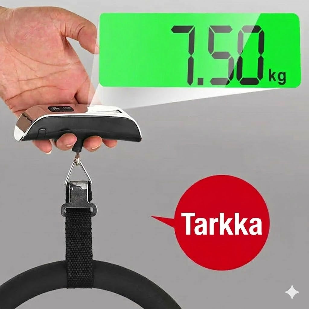 Kannettava matkalaukkuvaaka LCD-näytöllä