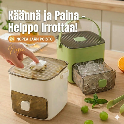 Silikoninen jääpalamuotti kannella – Painonapillinen jääpalamuki kantokahvalla