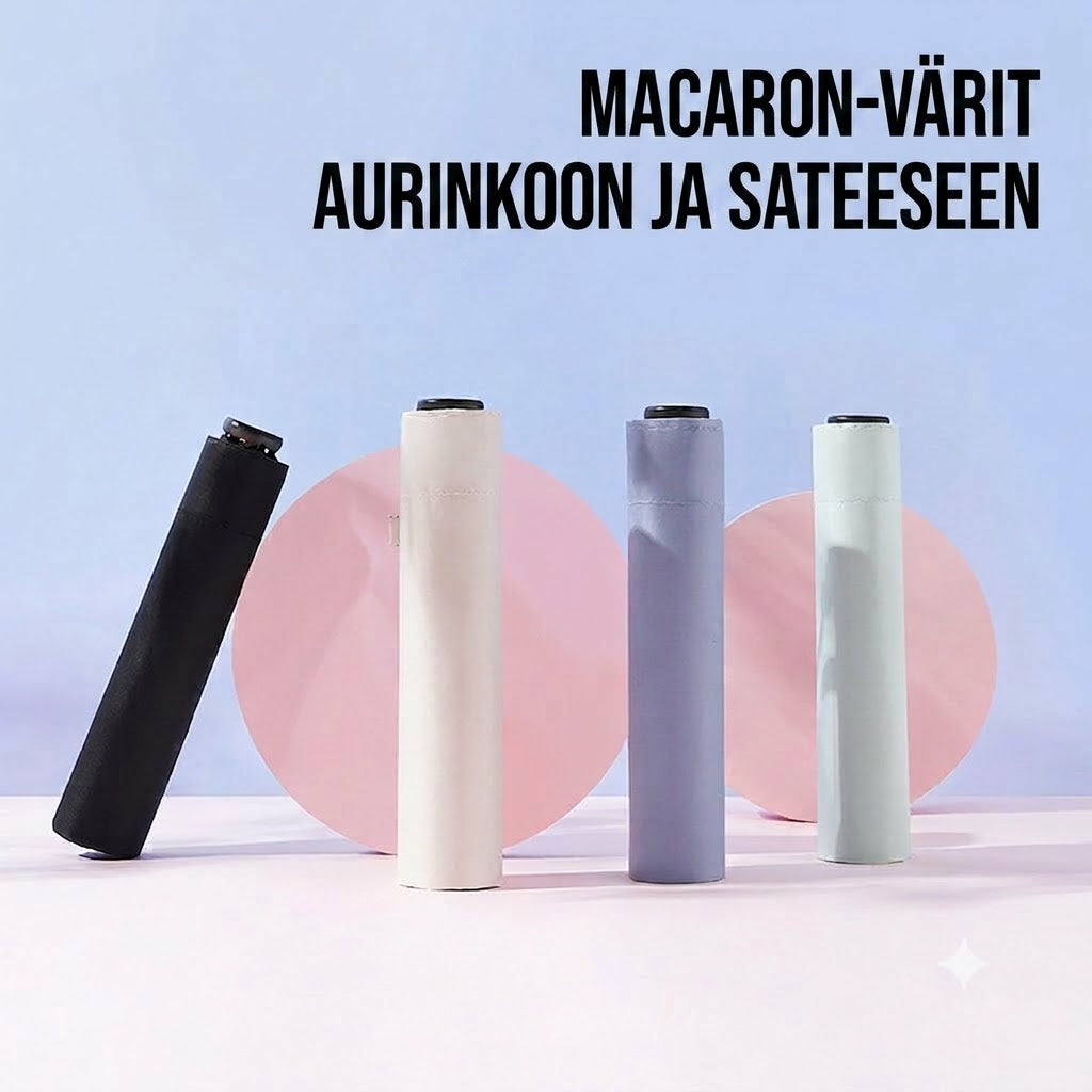 Ultrakevyt hiilikuituvarjo – UV-suoja (musta pinnoite) aurinkoon ja sateeseen ☂️