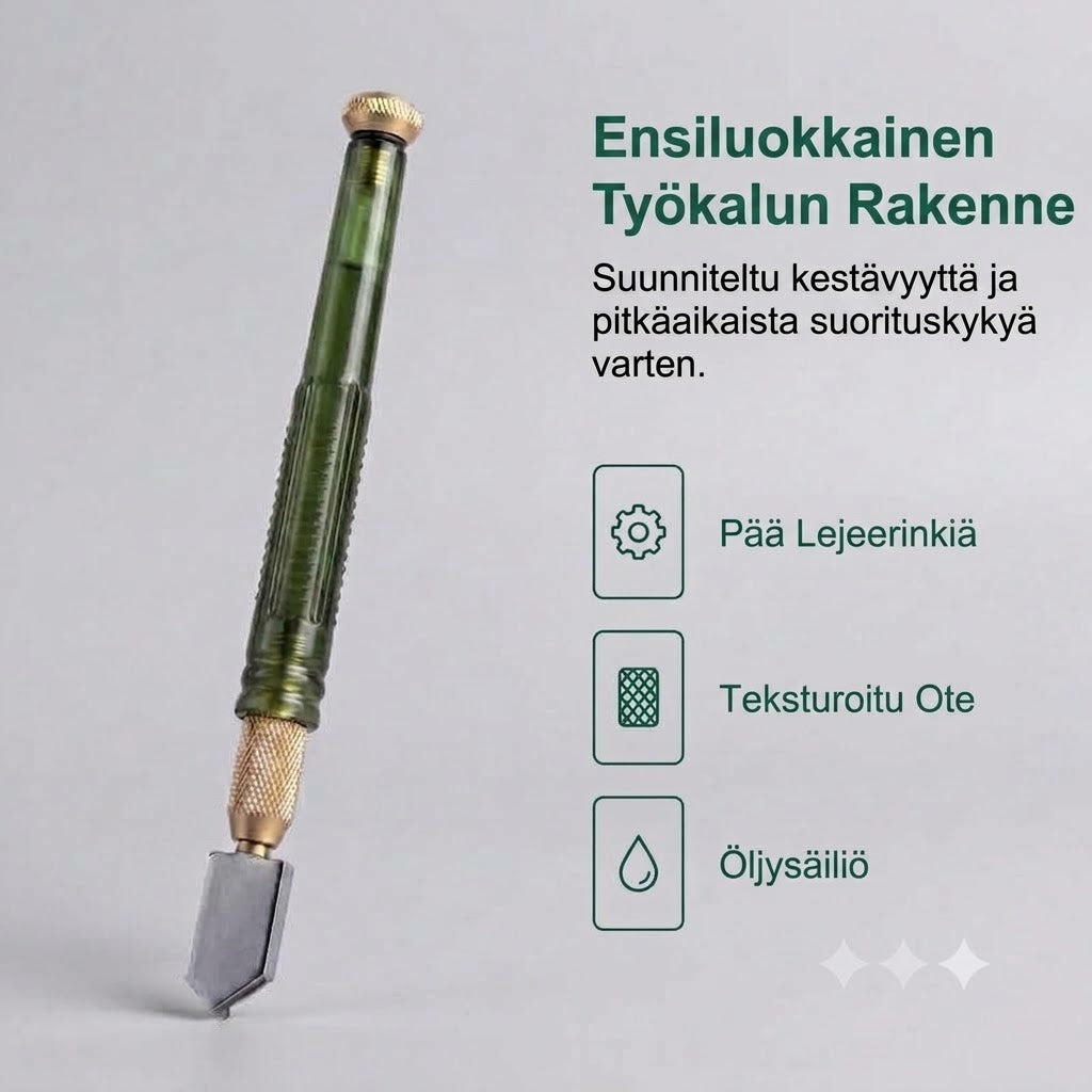 Ammattimainen timanttilasileikkuri – Karkaistusta metalliseoksesta valmistettu leikkuuterä
