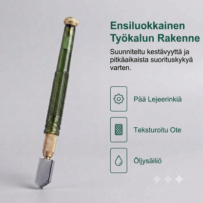 Ammattimainen timanttilasileikkuri – Karkaistusta metalliseoksesta valmistettu leikkuuterä