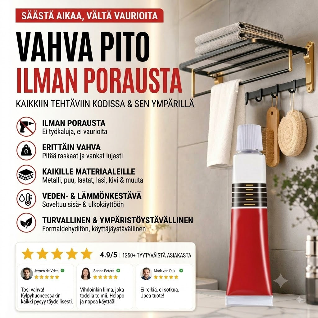 🔥📢 Rajoitettu tarjous: Osta 1 Saat 1 Ilmaiseksi! ✨ Naulaton liima – Vahva pito ilman porausta, ihanteellinen kaikkiin liimaustarpeisiisi! ✨