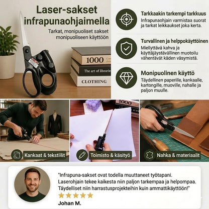 Infrapunaohjatut sakset – Tarkka kohdistus ompeluun ja askarteluun