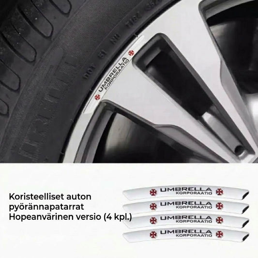 3D-metallitarrat auton renkaisiin / vanteisiin
