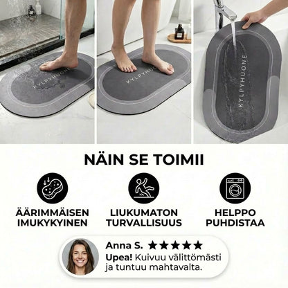 Nopeasti kuivuva kylpyhuoneen matto