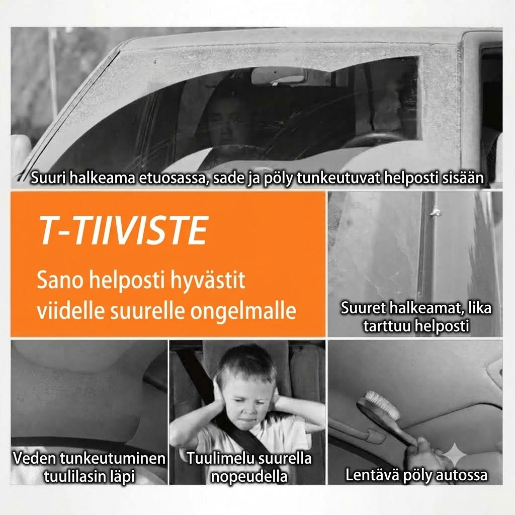 Leikattava auton kuminen tiivistenauha