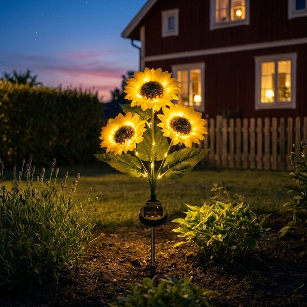 🌻 Aurinkokäyttöinen auringonkukka-puutarhavalo – Näyttää aivan aidolta auringonkukalta