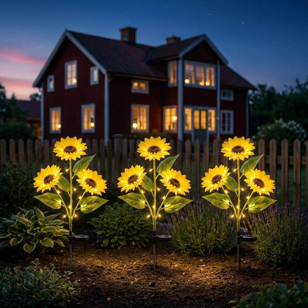 🌻 Aurinkokäyttöinen auringonkukka-puutarhavalo – Näyttää aivan aidolta auringonkukalta