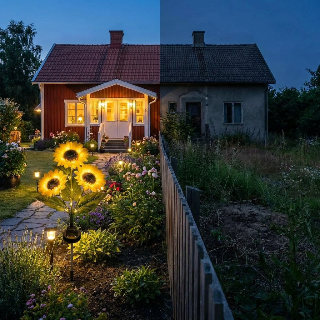 🌻 Aurinkokäyttöinen auringonkukka-puutarhavalo – Näyttää aivan aidolta auringonkukalta