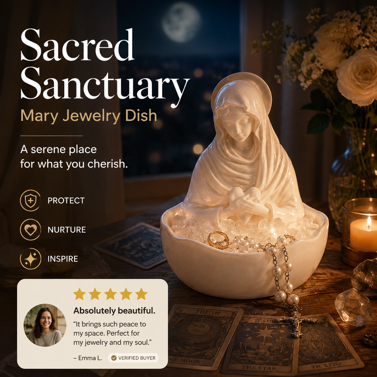 🔥📢📢 50 % ALENNUS NYT! 🎁🙏 Madonna-kulho – Suojele aarteitasi ja löydä sisäinen rauha