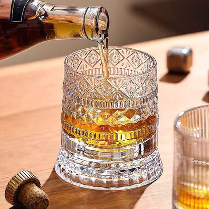 💎🥃 360° pyörivä viskilasi – Ylellinen kristallinen pyörivä tumbler-lasi