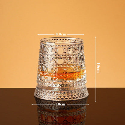 💎🥃 360° pyörivä viskilasi – Ylellinen kristallinen pyörivä tumbler-lasi
