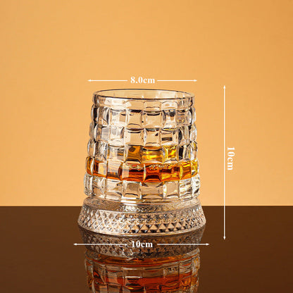 💎🥃 360° pyörivä viskilasi – Ylellinen kristallinen pyörivä tumbler-lasi