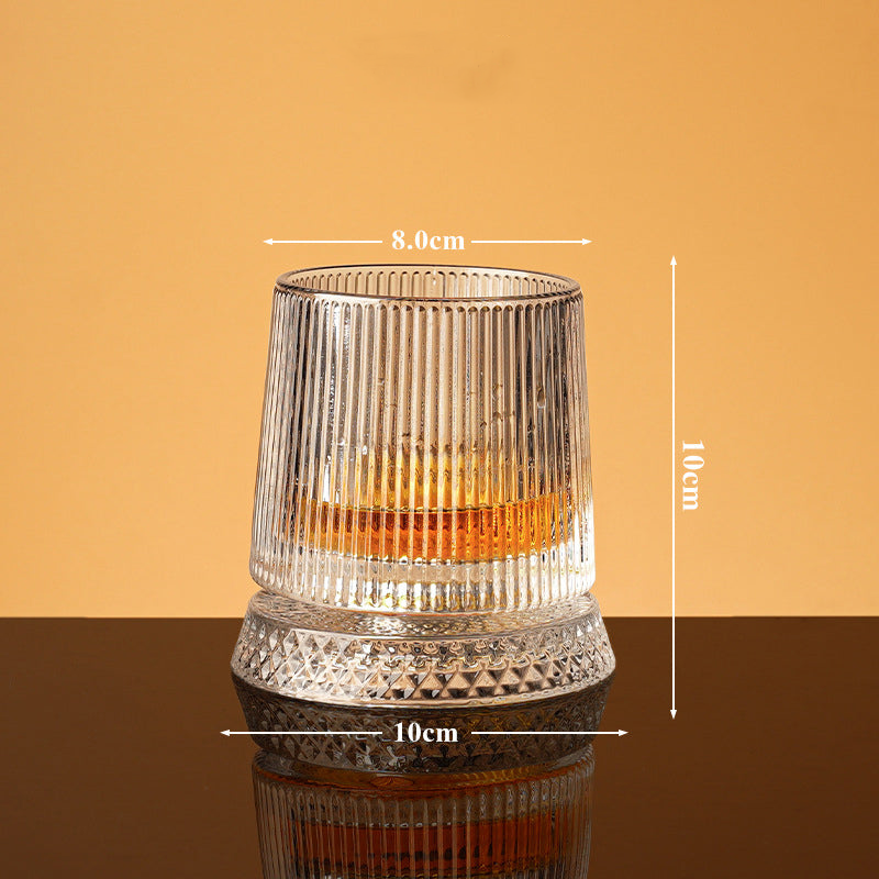 💎🥃 360° pyörivä viskilasi – Ylellinen kristallinen pyörivä tumbler-lasi