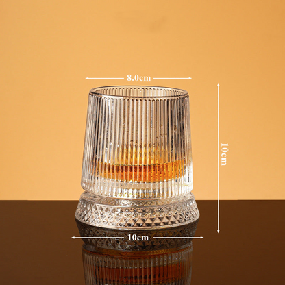 💎🥃 360° pyörivä viskilasi – Ylellinen kristallinen pyörivä tumbler-lasi