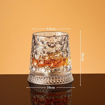 💎🥃 360° pyörivä viskilasi – Ylellinen kristallinen pyörivä tumbler-lasi