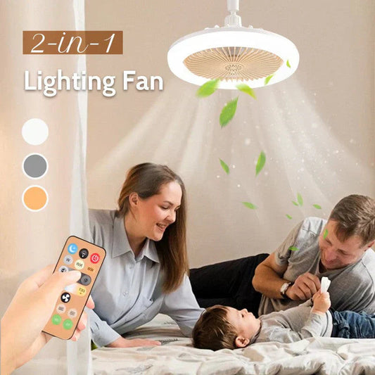 LED-kattotuuletin kaukosäätimellä – Hiljainen, 3 valotilaa, energiatehokas 🌀
