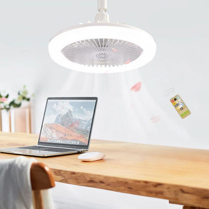 LED-kattotuuletin kaukosäätimellä – Hiljainen, 3 valotilaa, energiatehokas 🌀