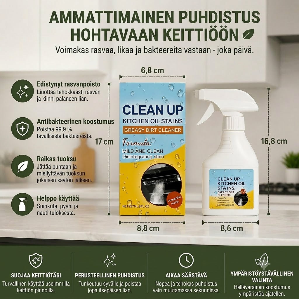 Keittiön rasvanpoistosuihke – Antibakteerinen rasvanpoisto raikkaalla tuoksulla